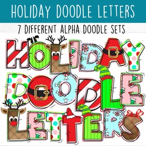 Doodle Font,Alpha Doodle Letters,Christmas Doodle Letters PNG, Christmas Alphabet, Christmas Font, Doodle Letters Clipart, Alpha Set