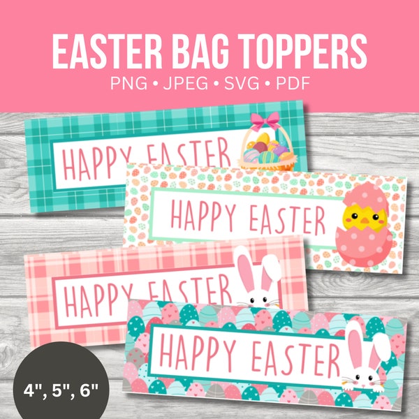 Easter Bag Topper, Printable Easter Basket Tags, Treat Bag Topper, PYO Cookie Bag Topper, Paint Your Own Cookie Tag