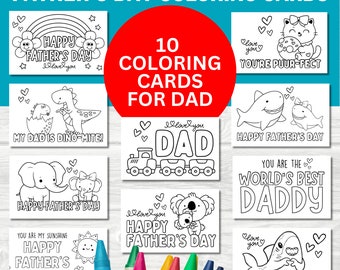 Father's Day Coloring Cards, DIY Gift for Dad (pdf, png, jpeg)