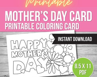 Mother's Day Coloring Card: Printable DIY Gift (PDF)