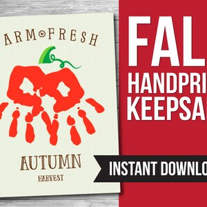 Fall Handprint Craft Activity, Baby Handprint Keepsake Gift, Printable Craft for Kids, Digital Download