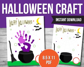 Halloween Handabdruck Handwerk: Kinderaktivität,