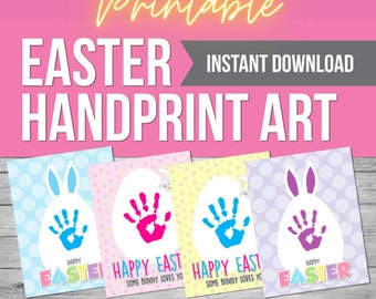 Easter Handprint Art Craft, Easter Keepsake Memory, Baby 1st Easter, Easter Craft, Easter Footprint