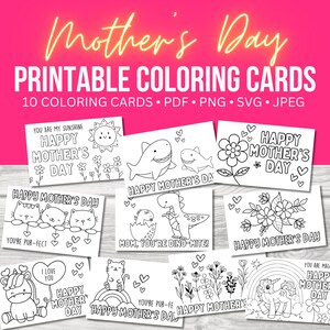 Feliz Dia das Mães, Cartões para colorir para imprimir, Presente faça você mesmo para a mãe, Atividades pré-escolares, Recursos para professores