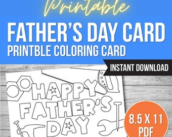 Biglietto da colorare per la festa del papà: attività per bambini, auguri stampabili