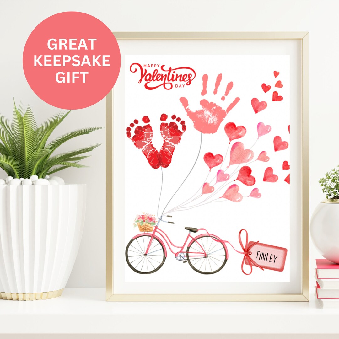 Valentines Day Handprint Art, Baby Footprint Keepsake, Preschool ...
