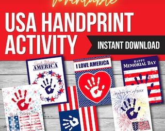 Patriotic Handprint Art: Memorial Day & 4th of July Craft (Digital Download)