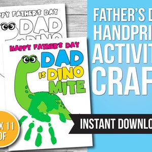 Father's Day Handprint Art, Printable Keepsake Art, Father's Day Craft Gift, Handprint Craft, Father's Day Gift for Dad