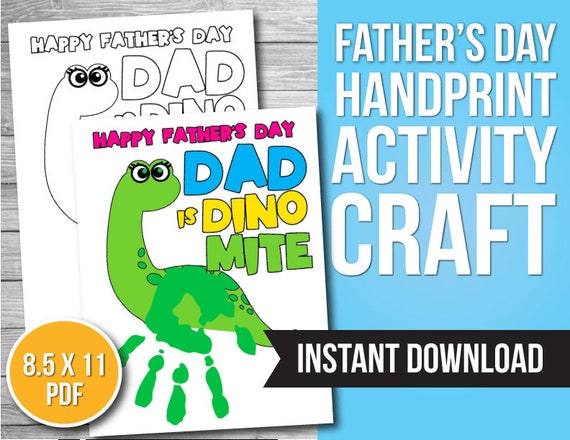 Father's Day Handprint Art Printable Keepsake Art | Etsy
