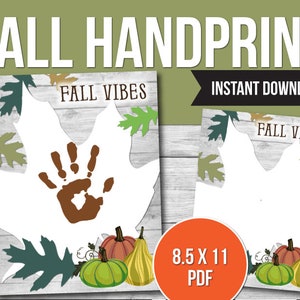 Fall Handprint Craft: Kids Activity, Printable Art (PDF)