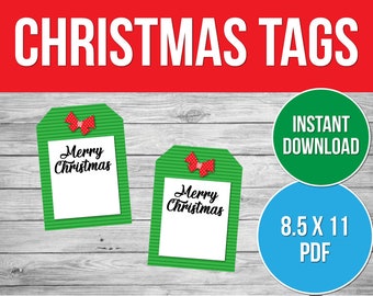 Christmas Gift Tags Printable, Editable Christmas Gift Tags, Digital Download, Printable PDF