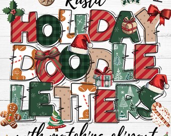 Weihnachts Doodle Buchstaben: PNG Bundle
