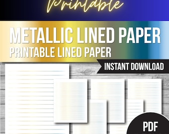 Metallic Lined Paper Bundle: Wide/College Rule
