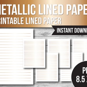 Bundle de papier ligné imprimable, règle large College Rule, Notebook Lined Paper PDF SVG PNG Jpeg