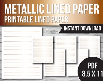 Paquete de papel rayado metálico: ancho/universitario (PDF)