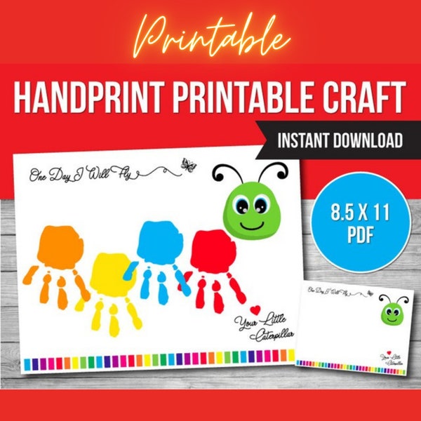 Handprint Art, Hanprint Craft, Caterpillar Handprint Activity, Kids Toddler baby Keepsake