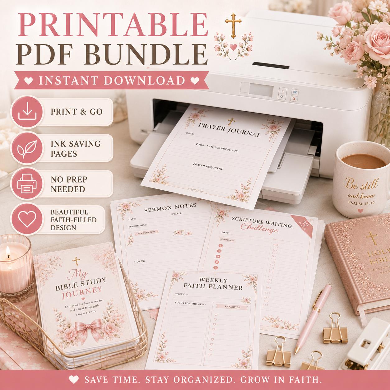 Bible Study Printable Bundle for Women | Christian Prayer Journal ...