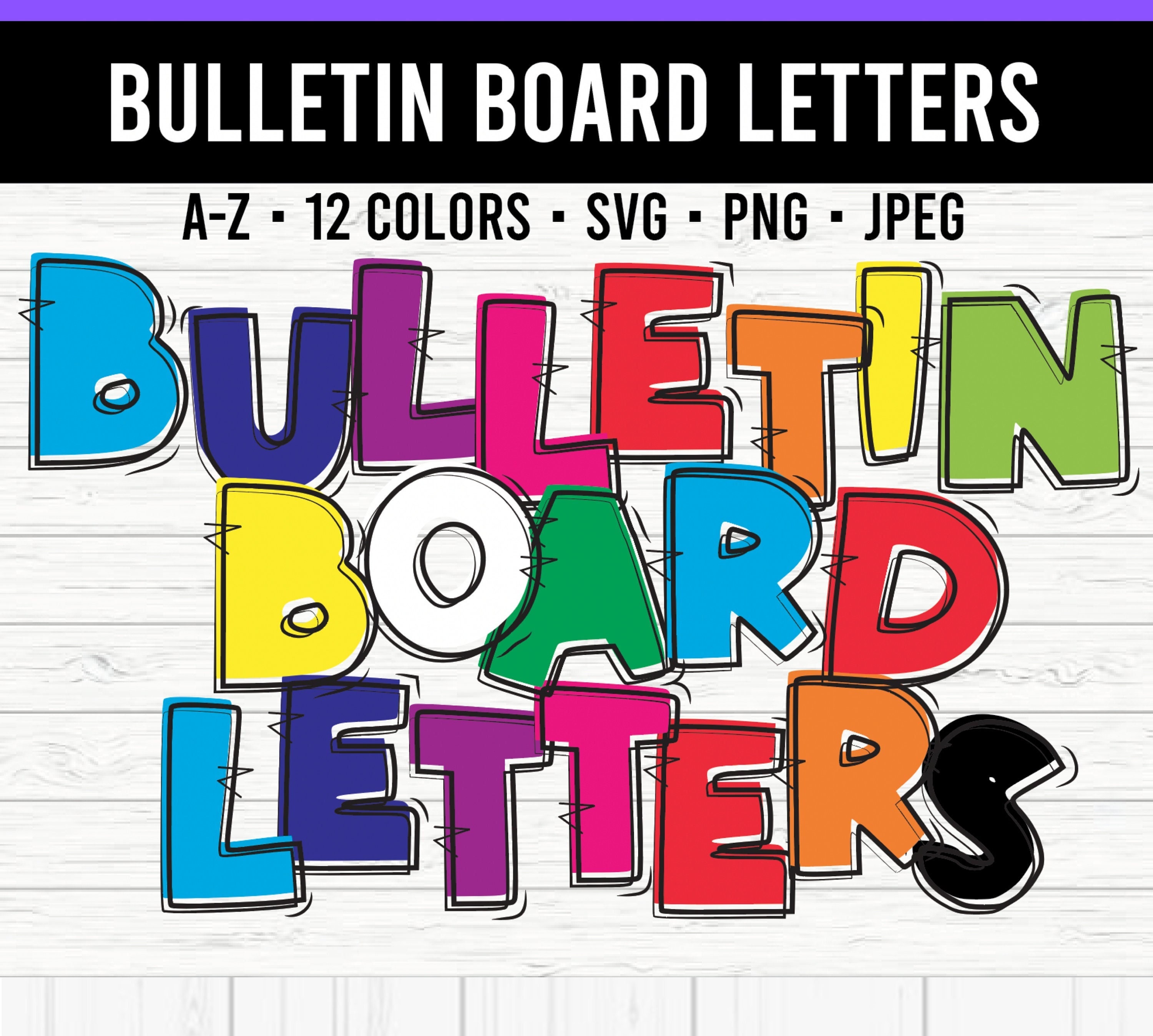 Printable Bulletin Board Letters, Classroom Decor, Bulletin Board