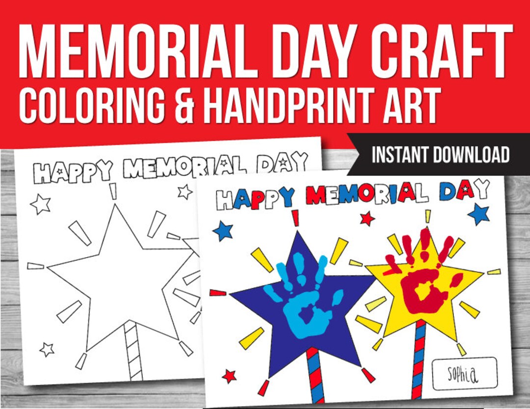 Memorial Day Craft Activity Handprint Art Memorial Day