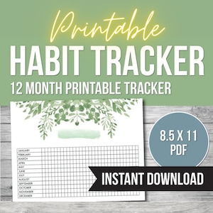 Monthly Habit Tracker Template: Printable Goal Planner (PDF)