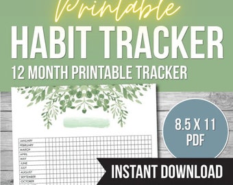 Monthly Habit Tracker Template: Printable Goal Planner (PDF)