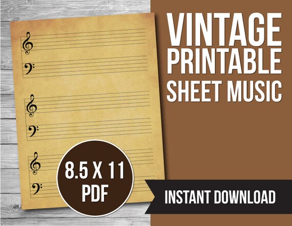 Vintage Printable Sheet Music Blank - Il 570xN.3932167752 44s7 