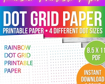 Rainbow Dot Grid Paper: 8.5 x 11 Printable (PDF)