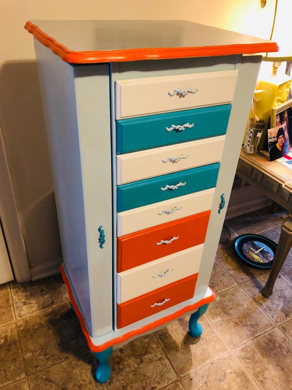Sold Custom Handpainted Jewelry Armoire Chest Great Holiday Sold Custom Handpainted Jewelry, Hand Painted Jewelry Armoire