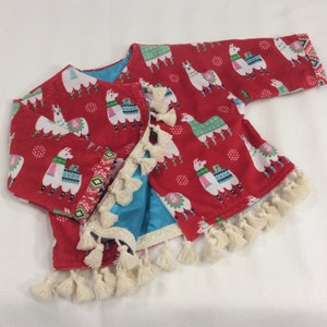 Christmas Llama Minky Kids Coat Peruvian Kids Christmas Llama Coat Llama Jacket Christmas Jacket outfit