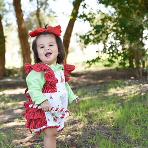 Christmas Candy Cane Fairy Baby Romper Bubble Outfit Christmas in July Outfit Girls Romper Bubble Outfit