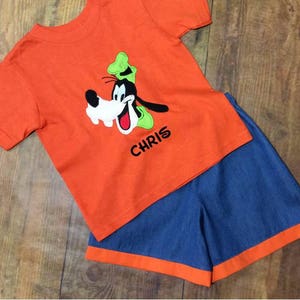 Boys Disney Goofy Outfit Shorts shirt Unisex Birthday Disney Goofy Outfit Goofy Outfit Goofy Shorts