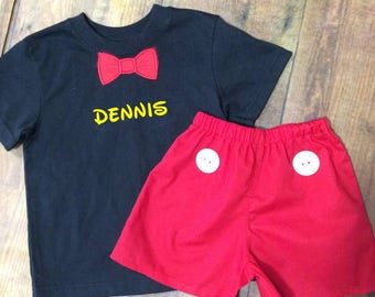 Personalisiertes Micky Maus Geburtstags Outfit: Shirt & Shorts