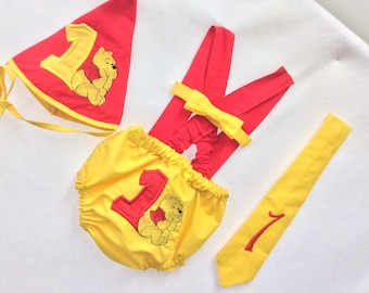 Winnie The Pooh 1st Birthday Smash Cake Outfit