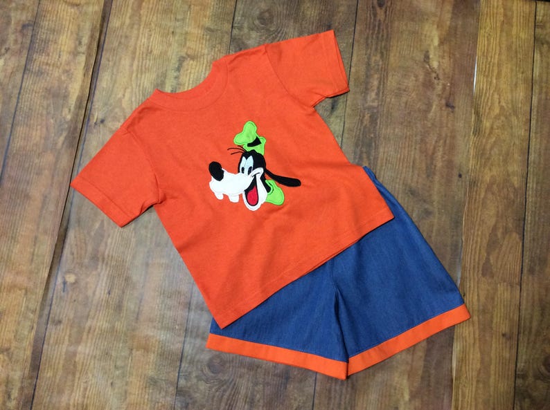 Boys Disney Goofy Outfit Shorts Shirt Unisex Birthday Disney Goofy ...