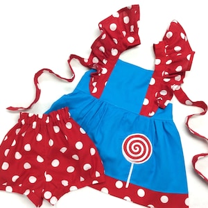 Girls Lollipop Ruffle Dress Birthday Outfit Lollipop Outfit Lollipop Birthday Outfit Ruffle Top Outfit