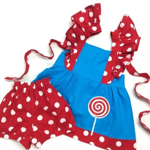 Girls Lollipop Ruffle Dress Birthday Outfit Lollipop Outfit Lollipop Birthday Outfit Ruffle Top Outfit