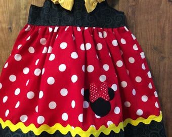 Baby Mädchen Minnie Maus Knoten Kleid, Geburtstagskleid