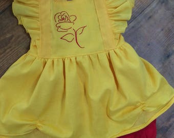 Belle Princess Geburtstag Outfit: Rüschen Top, Pumphose, Disney inspiriert