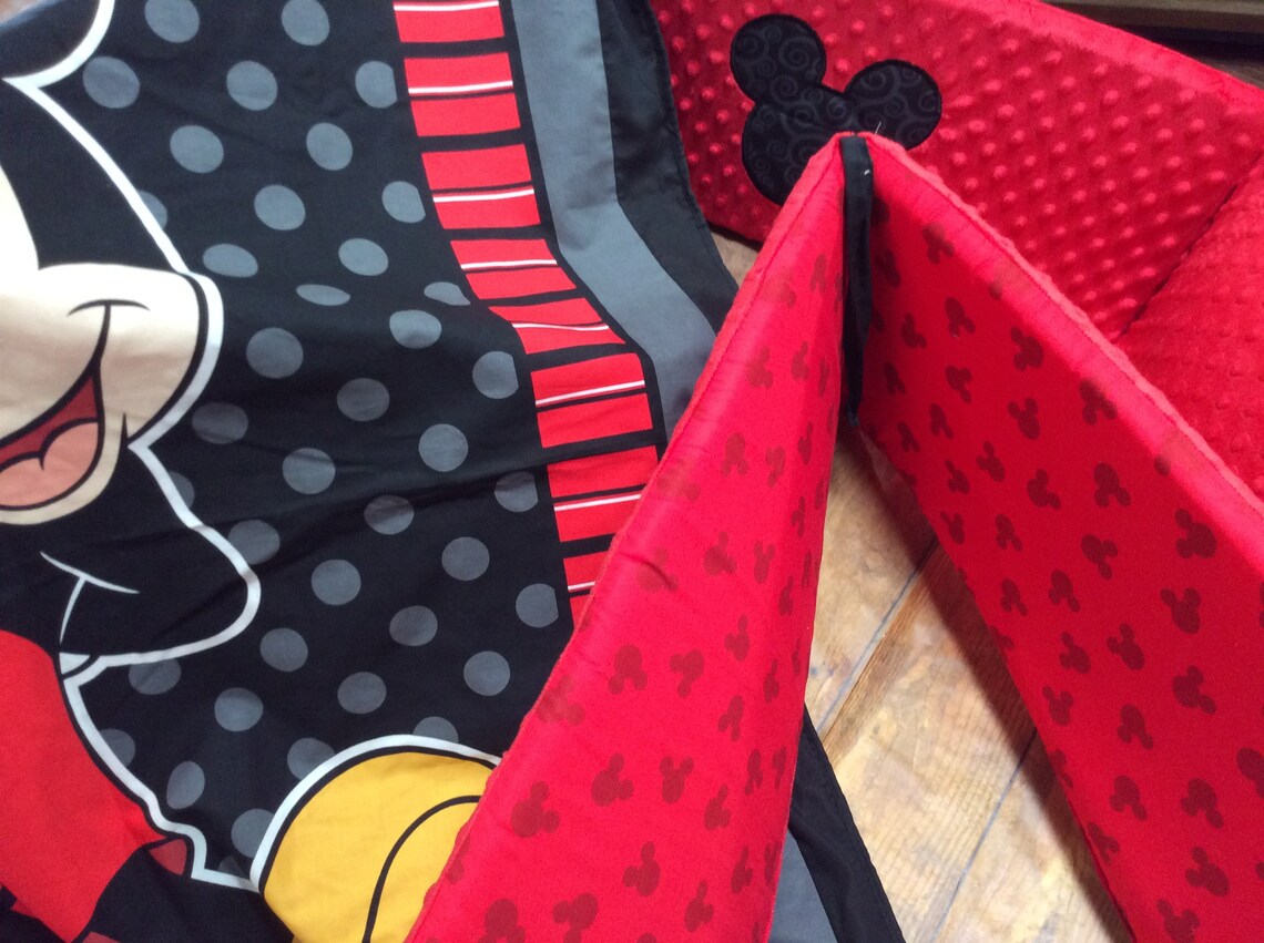 Mickey Mouse Baby Crib Bumper Pads Mickey Crib Pads Disney Etsy