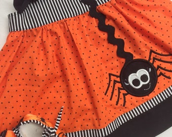 Mädchen Halloween Spinne Outfit mit Schleife