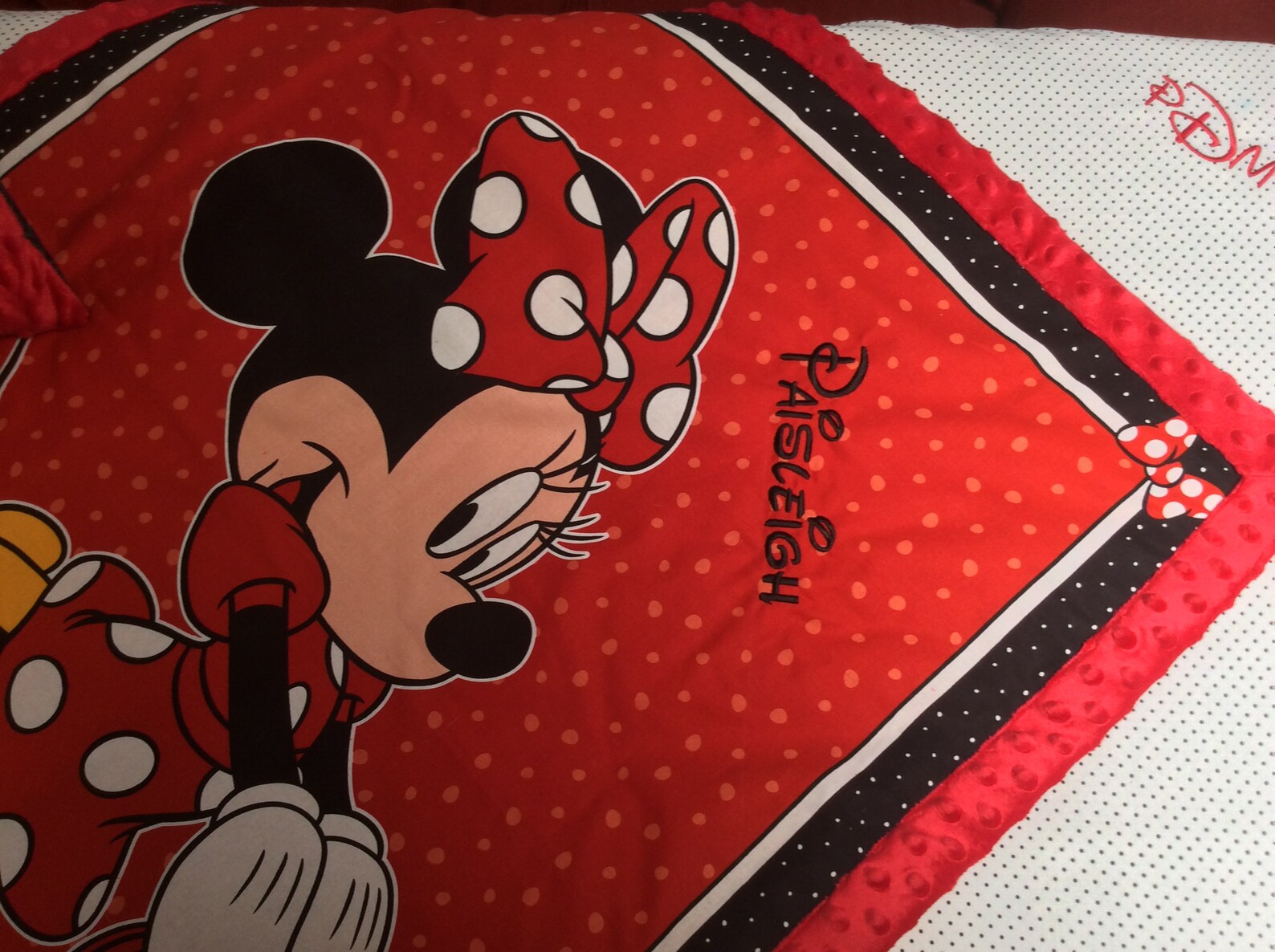 Disney Minnie Mouse Pillow Cover Minnie Minky Baby Bedding Etsy