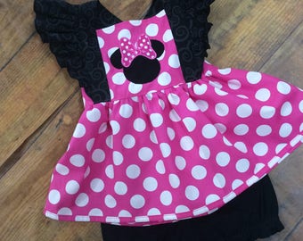 Minnie Maus Geburtstags Outfit: Rüschen Top und Pumphose