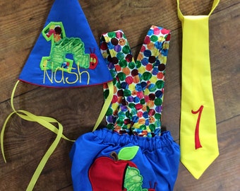 Hungrige Raupe 1st Birthday Outfit, Smash Cake Set
