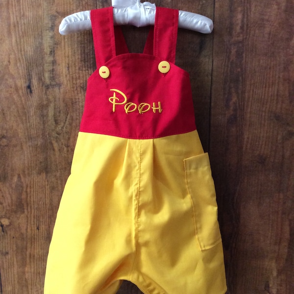 Boys Winnie The Pooh Birthday Longalls/Shortalls Halloween Costume Birthday Outfit 1st Birthday Outfit Baby Boys Outfit