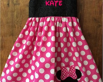 Birthday Girls Minnie Mouse Party Outfit Minnie Mouse Birthday Outfit Minnie Mouse Dress Minnie Dress Girls Dress Birthday Dress