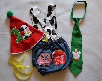 On the Farm Baby Boys Birthday Smash Cake Outfit Baby Boys Farm