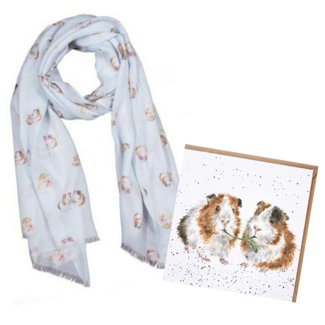 Wrendale Guinea Pig Scarf and Wrendale Card with Free Wrendale Etsy