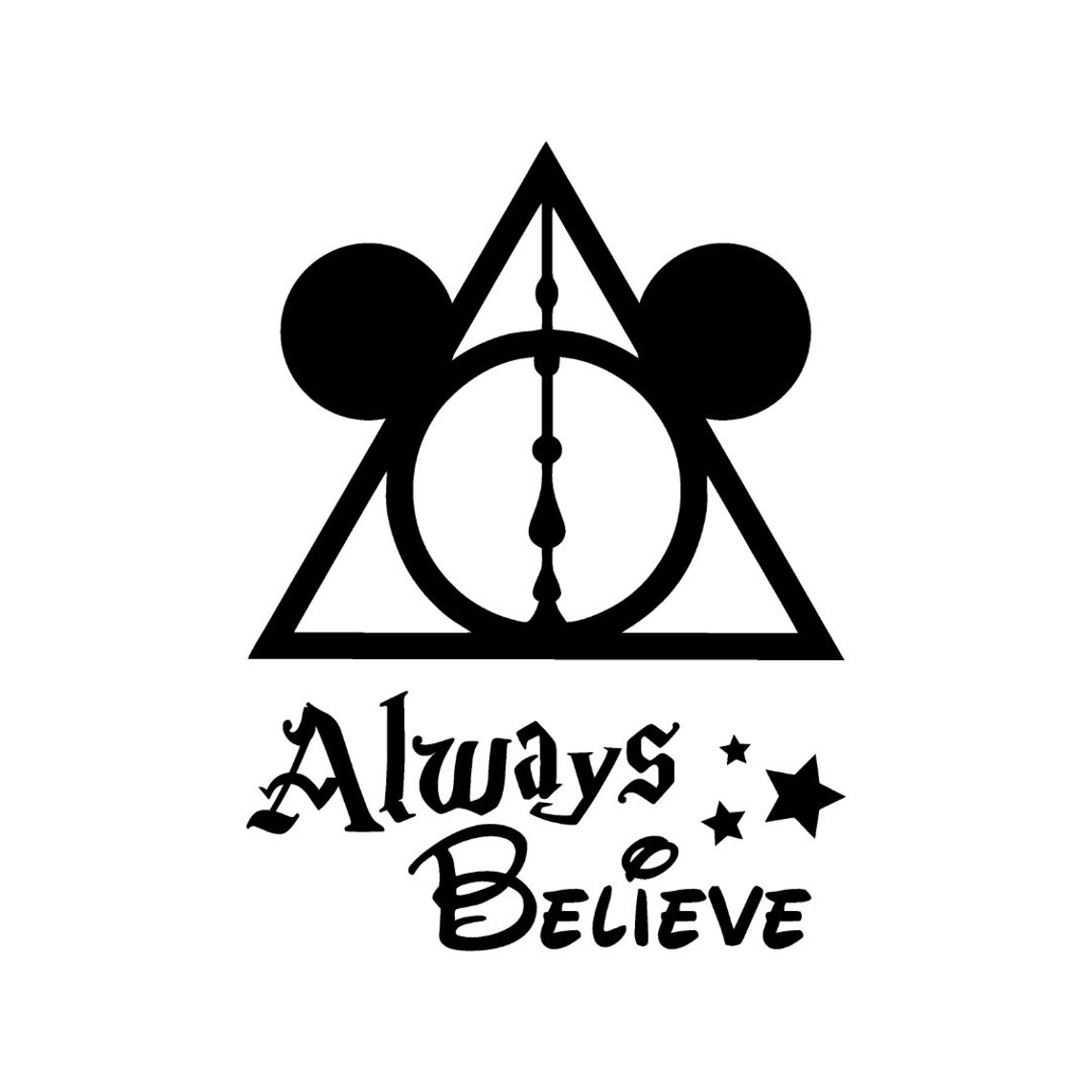 Harry Potter and Disney Deathly Hallows Mickey Mouse Ears SVG | Etsy