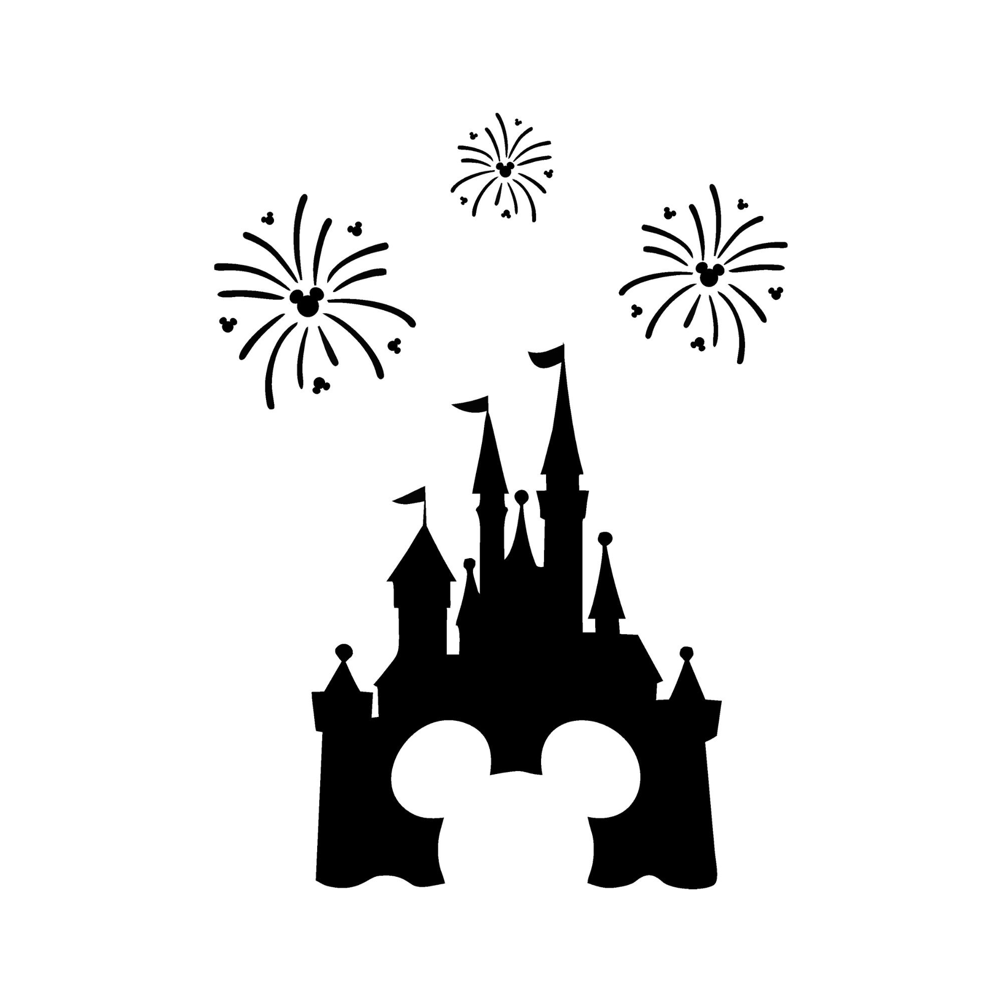 Disney Castle Silhouette with Mickey Mouse Ears SVG File PNG | Etsy
