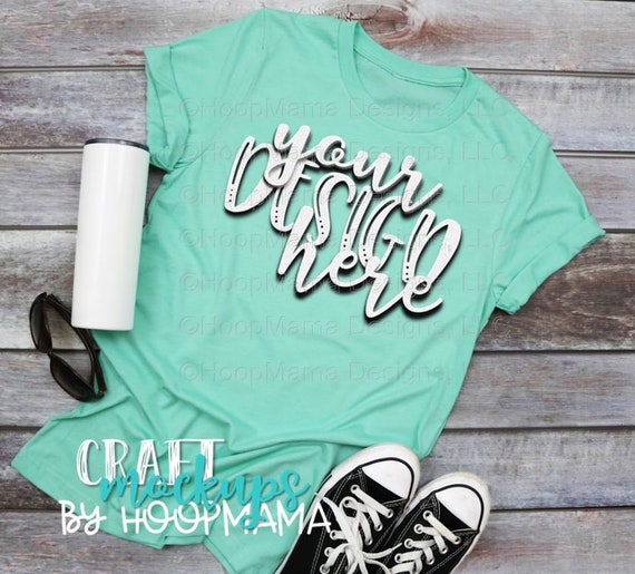 Free Mint Bella Canvas 3413 TShirt Mockup 2 Bella Canvas